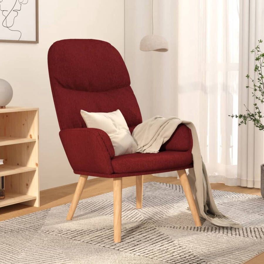 The Living Store Fauteuil Relaxstoel 70 x 77 x 98 cm Wijnrood - Foto 2