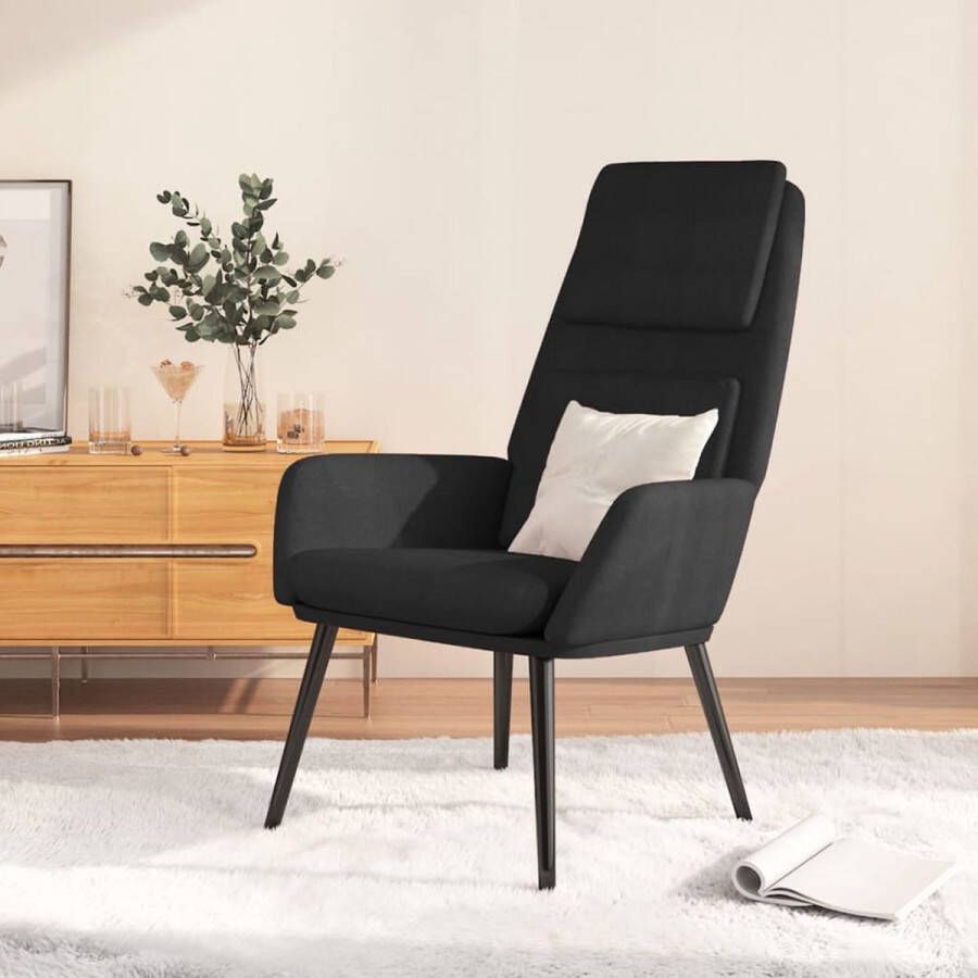 The Living Store fauteuil Comfort 70 x 77 x 98 cm zwart stof - Foto 2