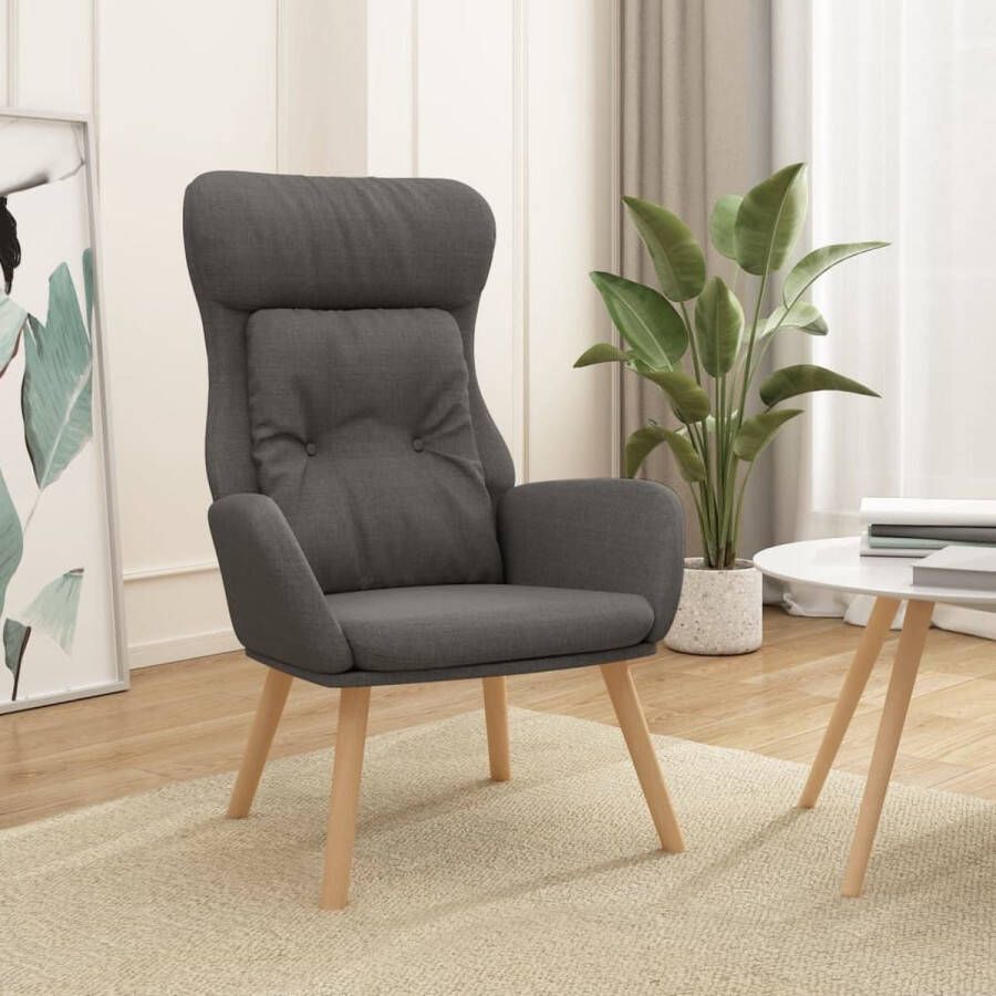 The Living Store Relaxstoel X Fauteuil 70 x 77 x 94 cm Dik gevoerd stabiel Relaxstoel Fauteuils Lounge Chair Grijs Meubilair Comfort Stoel - Foto 3