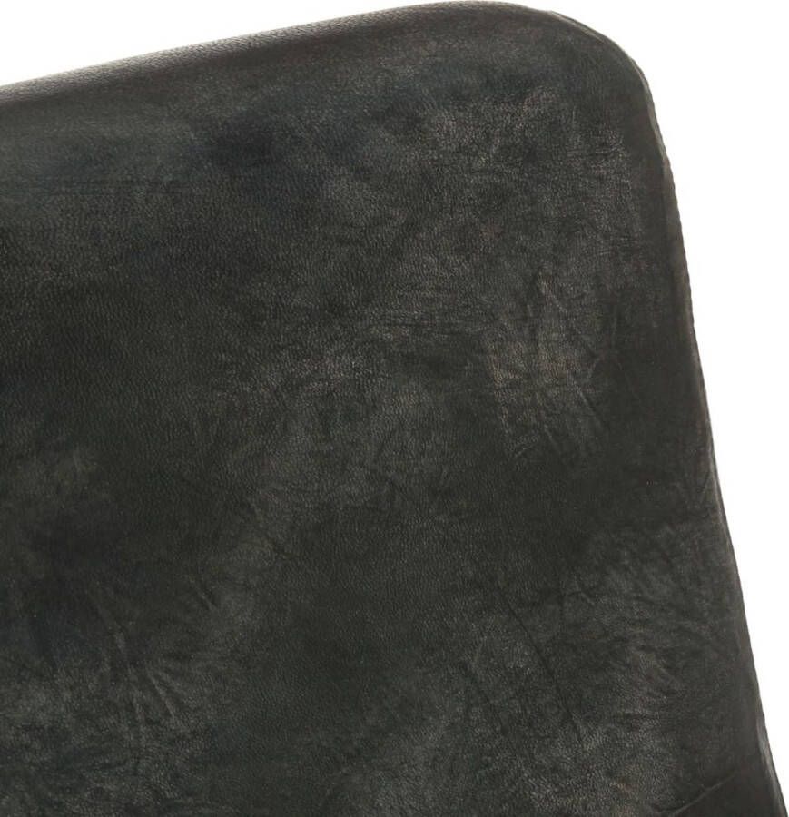 The Living Store Retro 2-zitsbank van echt leer verweerd grijs 106 x 70 x 76 cm Retro Meubels Lederen Bank Twee Persoons Bank Vintage Bank Salontafel - Foto 2