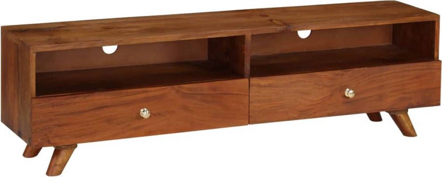 The Living Store Retro TV-kast massief gerecycled hout 140x30x40 cm bruin - Foto 2