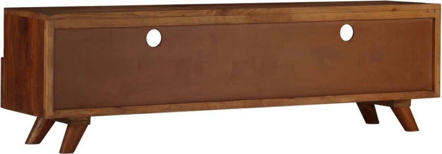 The Living Store Retro TV-kast massief gerecycled hout 140x30x40 cm bruin - Foto 1
