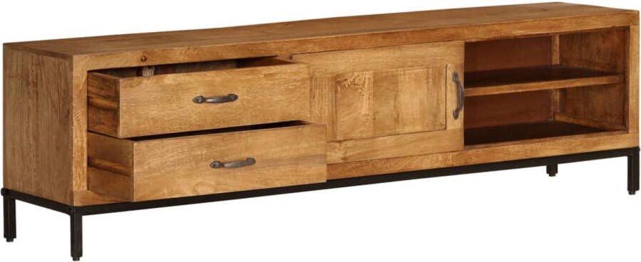 VidaXL Tv-meubel Mangohout 140x30x40 cm 2 Lades Retro Tv-meubel Tv Stand Mangohout Meubels Vintage Tv Kast Living Room Furniture Interieur Decor - Foto 2