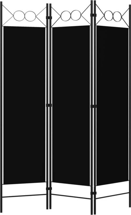 The Living Store Ruimteverdeler 120 x 180 cm Zwart 100% polyester Kamerscherm Scheidingswand Paravent Privacy Screen Ruimtescheider - Foto 4