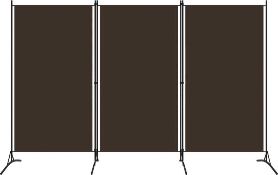 The Living Store Ruimteverdeler 3 panelen 260x180cm Bruin polyester en gepoedercoat ijzer Kamerscherm Scheidingswand Privacy Screen Ruimtevuller Interieurbouw - Foto 2