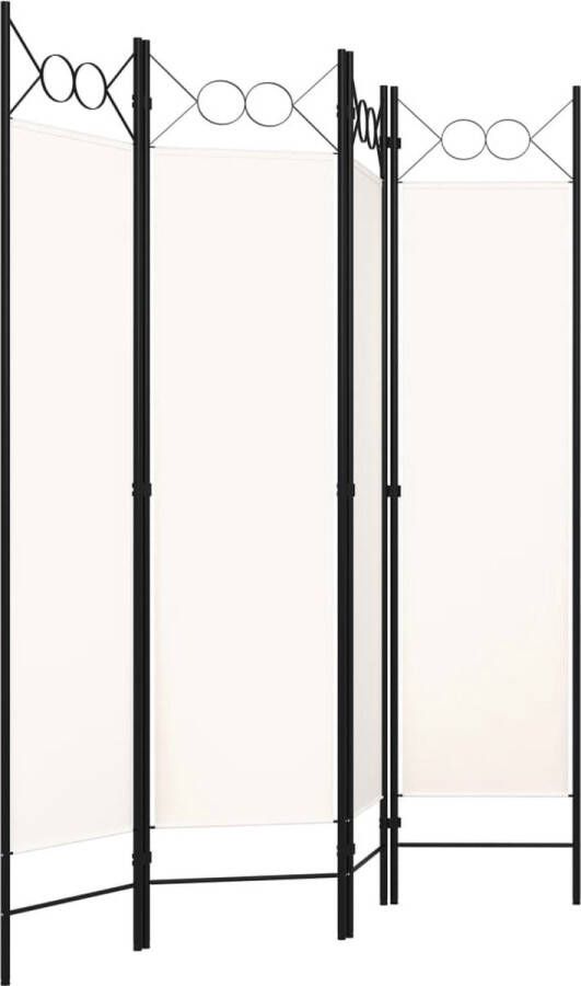 The Living Store Ruimteverdeler 4 panelen 160 x 180 cm Crèmewit Ruimtescheider Kamerscherm Privacy Screen Wandafscheiding Interieurbouw - Foto 2