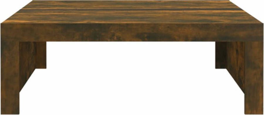 The Living Store Salontafel 100x100x35 cm bewerkt hout gerookt eikenkleurig Salontafel Houten Salontafel Gerookte Eiken Salontafel Bewerkt Hout Kleine Salontafel - Foto 5