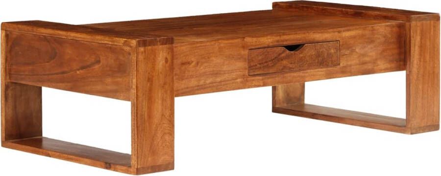 The Living Store Salontafel 100x50x30 cm massief acaciahout bruin Tafel - Foto 2