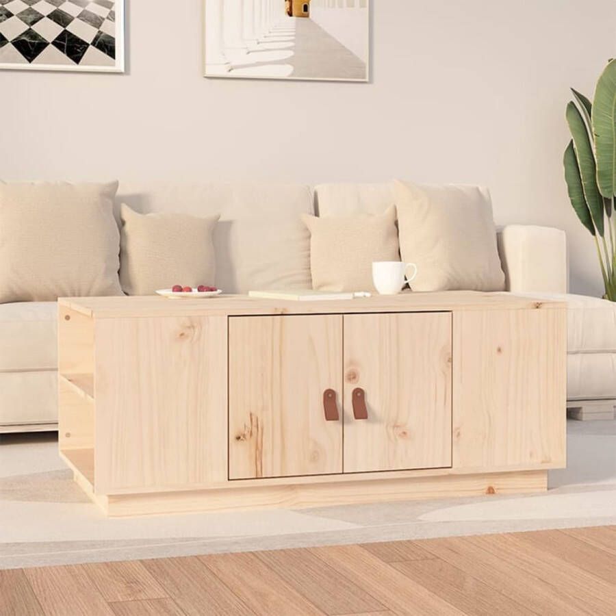 The Living Store Salontafel 100x50x41 cm massief grenenhout Tafel - Foto 2