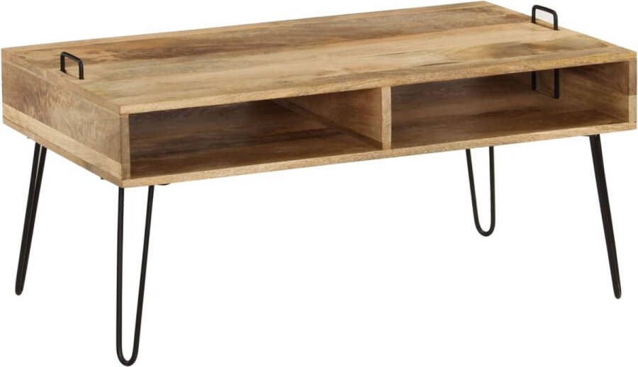 The Living Store Salontafel Hout 100 x 60 x 45 cm Met opbergruimte - Foto 3