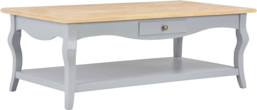 The Living Store Salontafel 2-laags 2 lades Wit 110x60x40cm - Foto 1