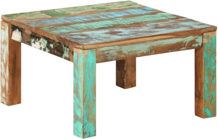 The Living Store Salontafel 60x60x35 cm massief gerecycled hout Tafel - Foto 2