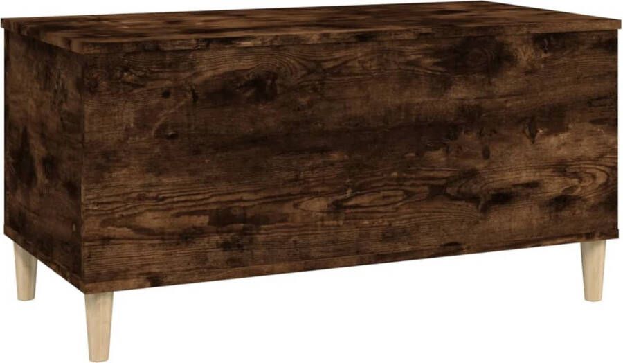 The Living Store Salontafel Lift Top Bewerkt hout 90 x 44.5 x 45 cm Gerookt eiken - Foto 2