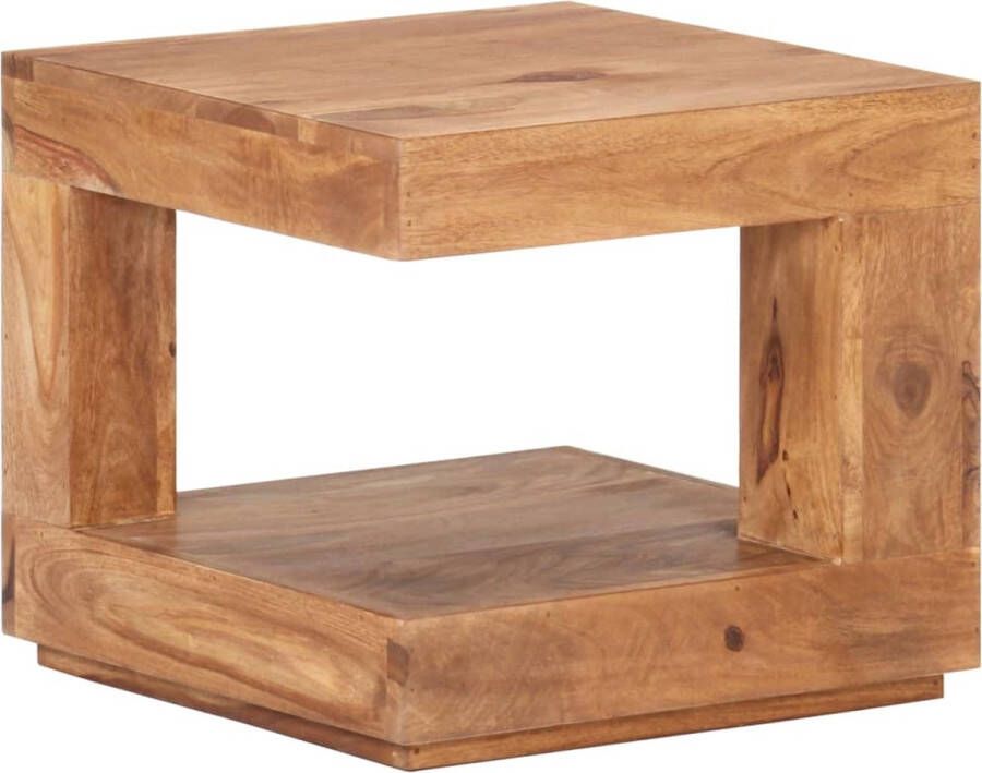 The Living Store Salontafel Acaciahout 45 x 45 x 40 cm Unieke vintage stijl - Foto 2