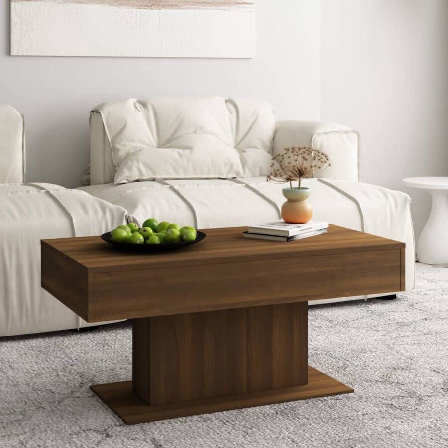 The Living Store Salontafel Brown Oak s Coffee Table 96x50x45cm High-Quality Wood - Foto 2