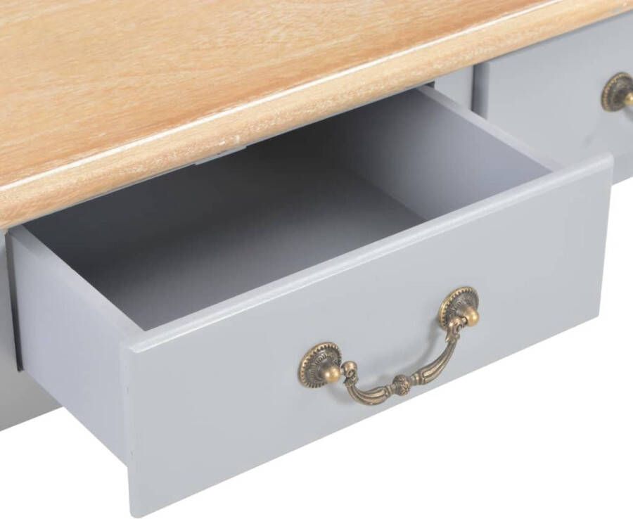 The Living Store Salontafel Bruin Grijs 80x80x50cm 4 Lades Salontafel Houten Salontafel Vintage Salontafel Retro Salontafel Bruin Meubilair - Foto 2