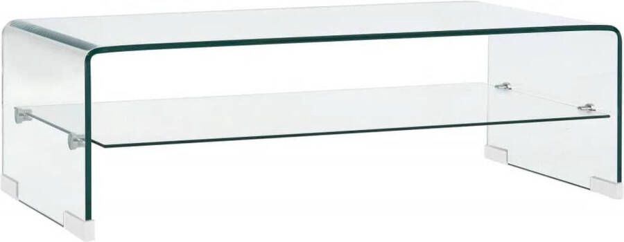 VidaXL Salontafel 98x45x31 cm Gehard glas Salontafel Transparante Salontafel Glassalontafel Design Salontafel Modern Salontafel Stoer Meubilair Livingroom Furniture - Foto 2