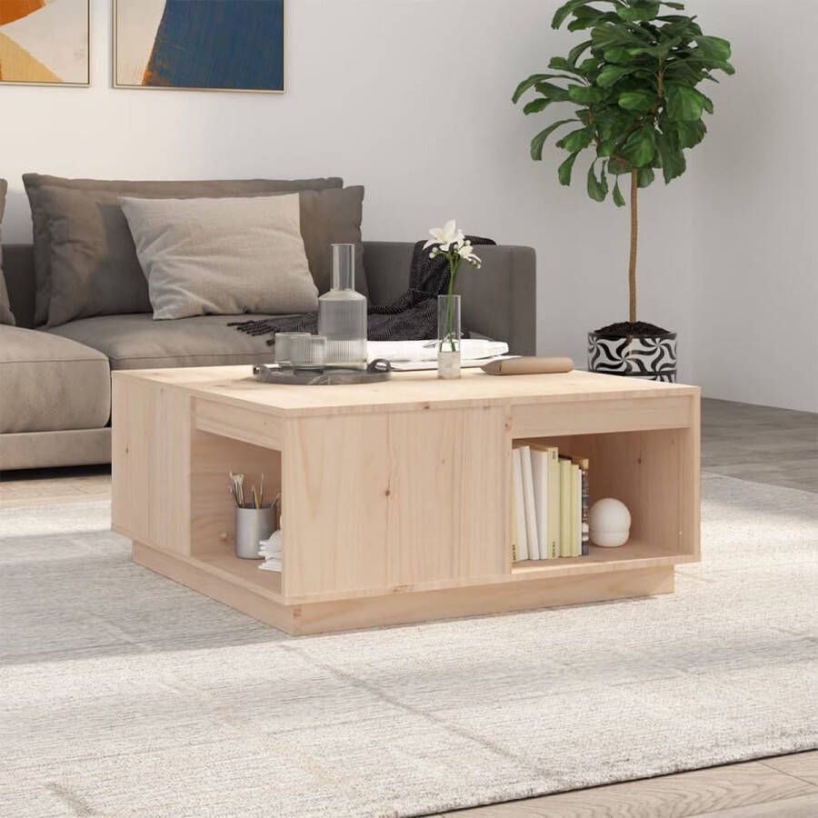 The Living Store Salontafel Grenen Houten 80 x 81 x 36.5 cm - Foto 2