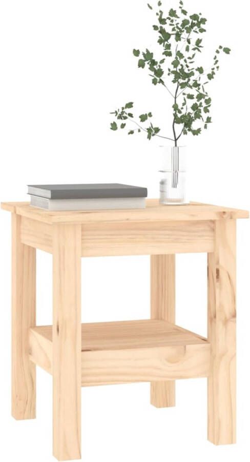 The Living Store Salontafel Grenenhout 35x35x40cm Met schap - Foto 2