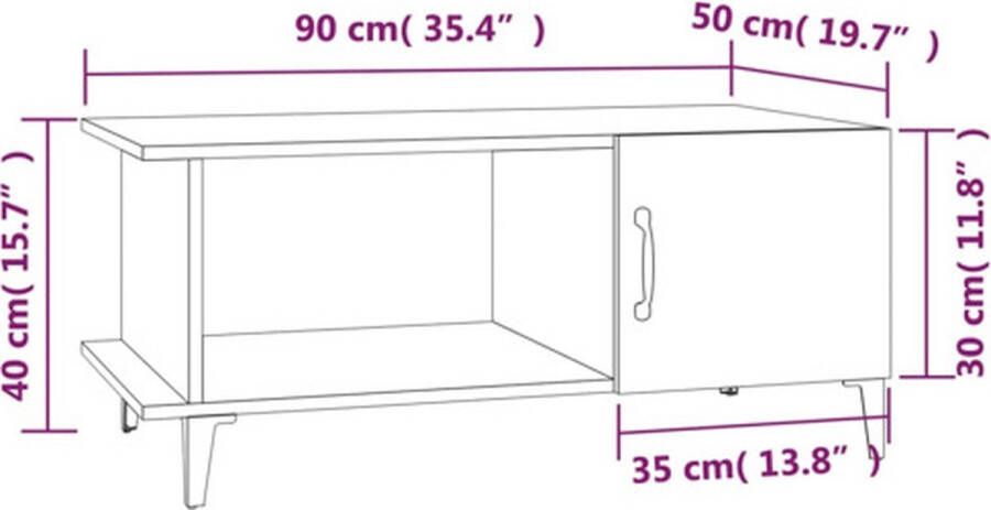 The Living Store Salontafel Industrieel Betongrijs 90 x 50 x 40 cm - Foto 3