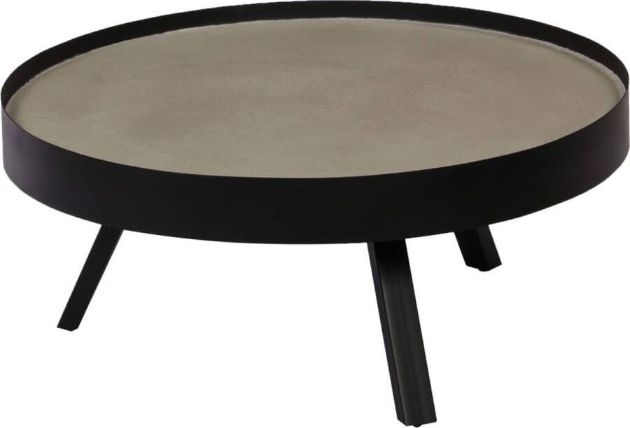 The Living Store Salontafel met betonnen tafelblad 74x32 cm Salontafel Beton Tafellaar Industrieel Design Zwarte Salontafel Betonnen Tafelblad - Foto 4