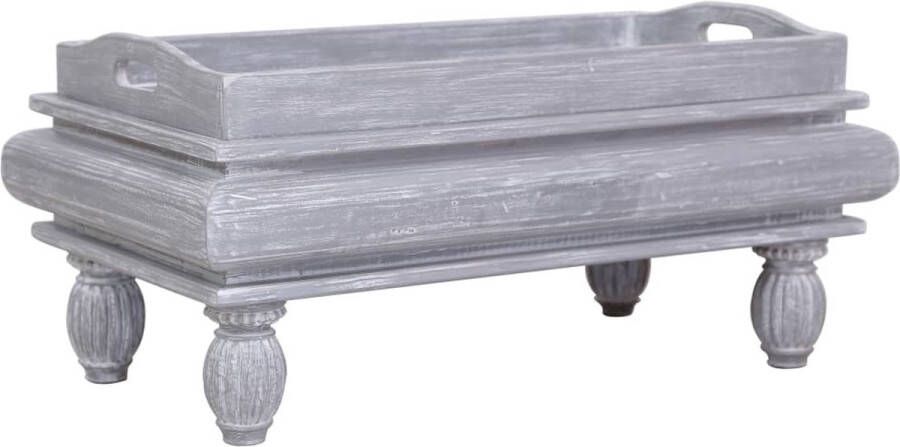 The Living Store Salontafel Mahoniehout Greywash 90 x 50 x 40 cm Duurzaam en stevig