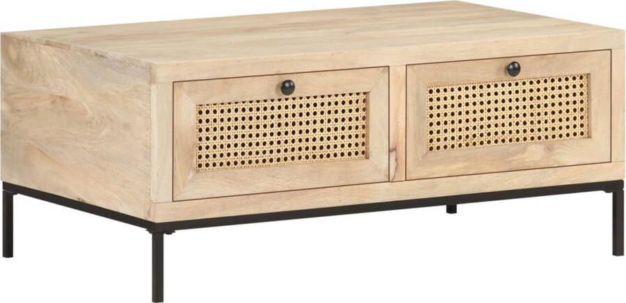 The Living Store Salontafel Mangohout 90 x 50 x 37 cm rustieke charme - Foto 2