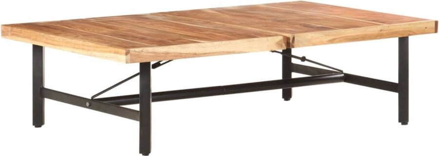 The Living Store Salontafel Massief Acaciahout 142 x 90 x 42 cm Gepoedercoat ijzer Klassiek design - Foto 2