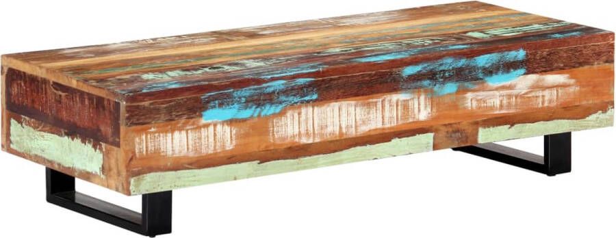 The Living Store Salontafel Massief gerecycled hout 120 x 50 x 30 cm Kleurrijk - Foto 2