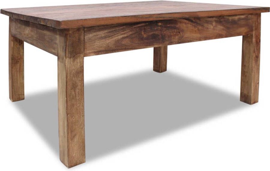 The Living Store Salontafel Massief Gerecycled Hout 98 x 73 x 45 cm Rustieke Charme - Foto 2