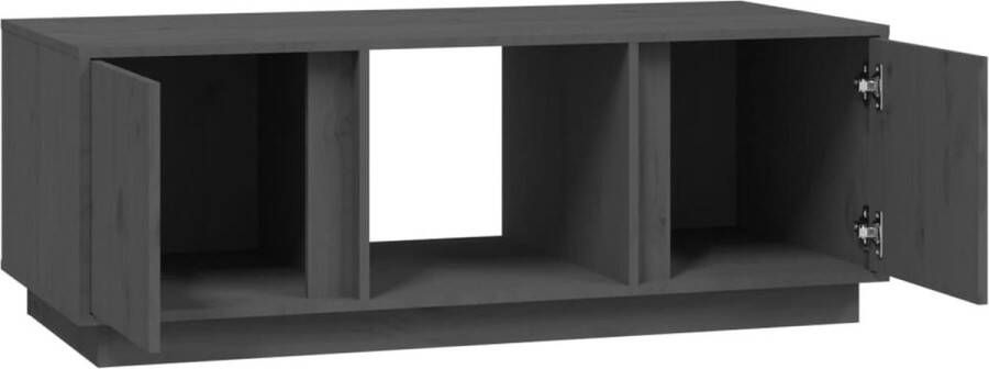 The Living Store Salontafel Massief Grenenhout 110 x 50 x 40 cm Grijs - Foto 2