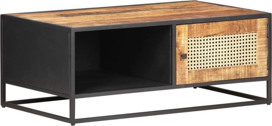 The Living Store Salontafel Massief Mangohout 90 x 50 x 35 cm Rustieke charme - Foto 2