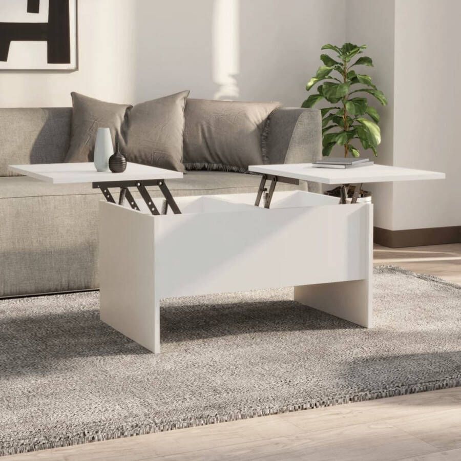 The Living Store Salontafel Moderne Tafel 80x50x42.5 cm Wit - Foto 2