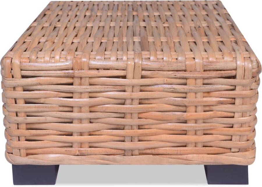 The Living Store Salontafel Rattan 45 x 45 x 30 cm bruin - Foto 2