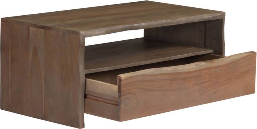 The Living Store Salontafel Rustiek Grijs 90x50x40 cm Massief Acaciahout - Foto 3