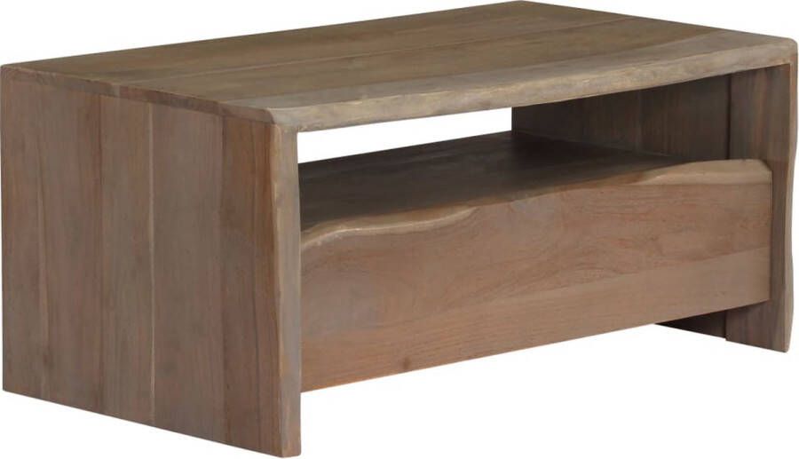 The Living Store Salontafel Rustiek Grijs 90x50x40 cm Massief Acaciahout - Foto 2