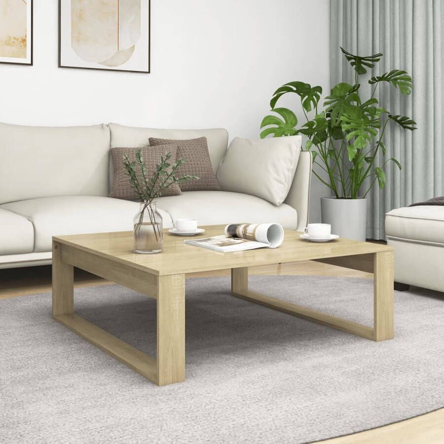 The Living Store Salontafel Sonoma Eiken 100 x 100 x 35 cm Montage vereist - Foto 2