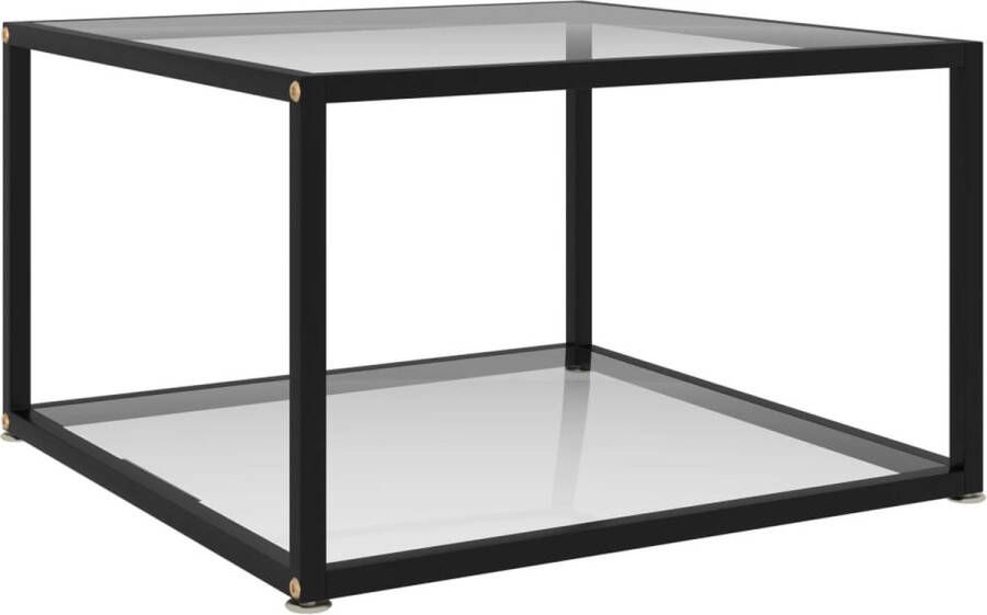 The Living Store Salontafel Transparant Gehard Glas 60 x 60 x 35 cm 2 laags - Foto 2