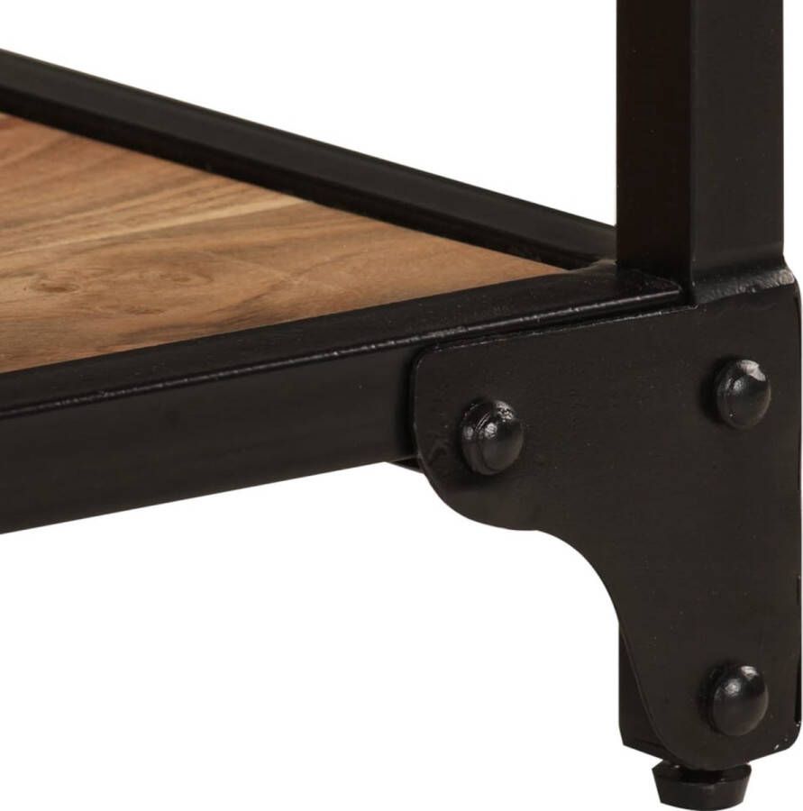 The Living Store Salontafel Vintage Acaciahout 90 x 45 x 35 cm Bruine strepen - Foto 2