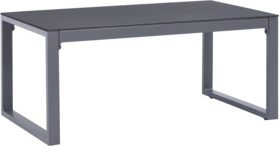 The Living Store Salontafel Vintage Aluminium Glas 90 x 50 x 40 cm Lichtgewicht en duurzaam - Foto 2