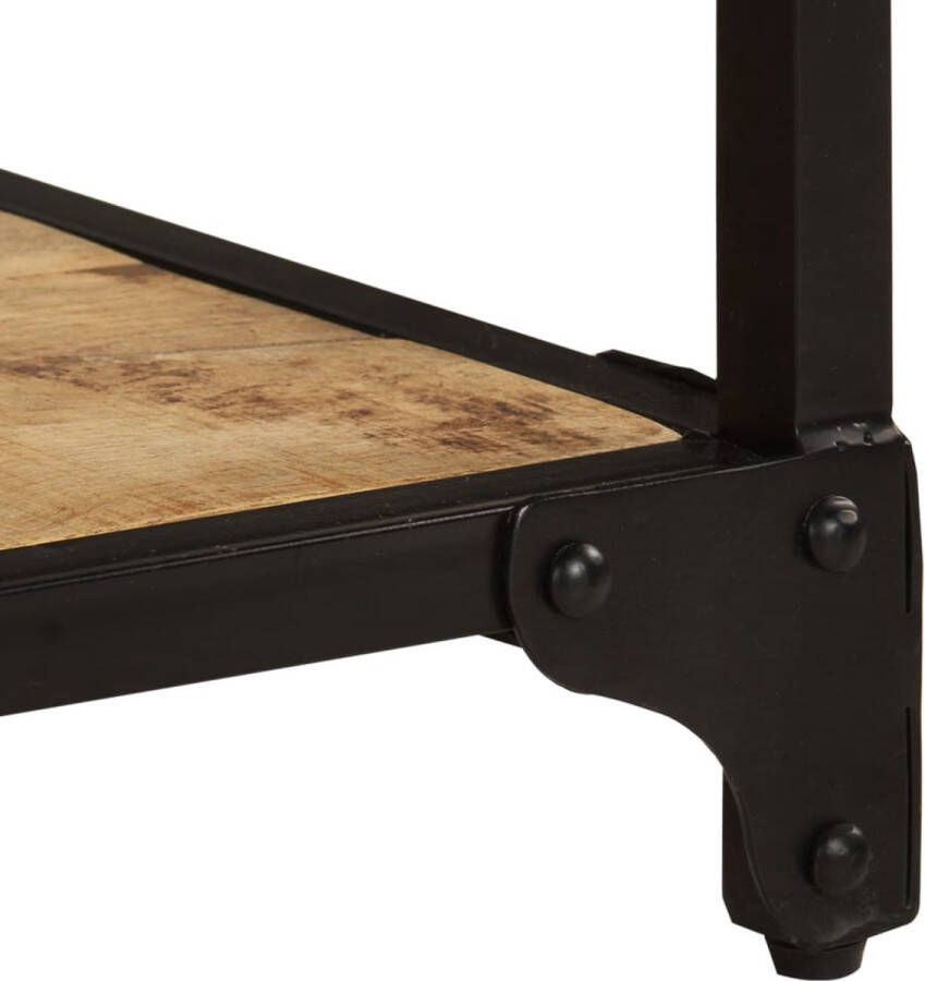 The Living Store Salontafel Vintage Stijl Hout 90 x 45 x 35 cm Massief Ruw Mangohout Zwart Ijzer Salontafel Vintage Mangohout Houtmeubel Meubilair - Foto 2