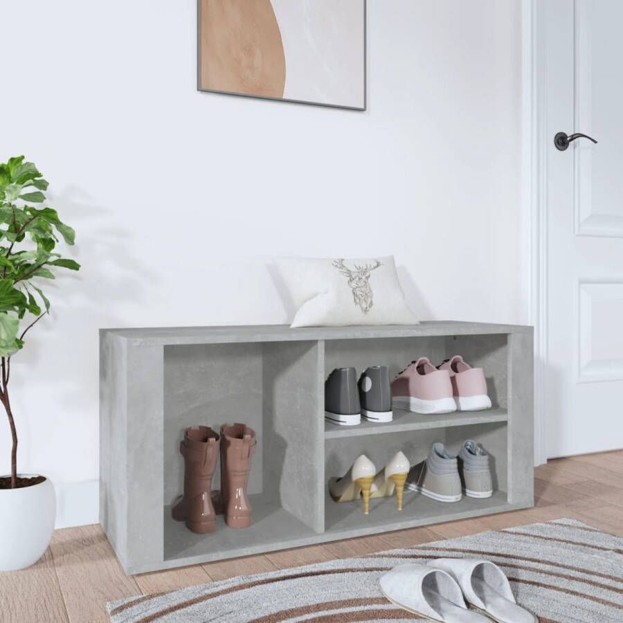 The Living Store Schoenenkast betongrijs 100 x 35 x 45 cm elegant stevig ruim - Foto 2