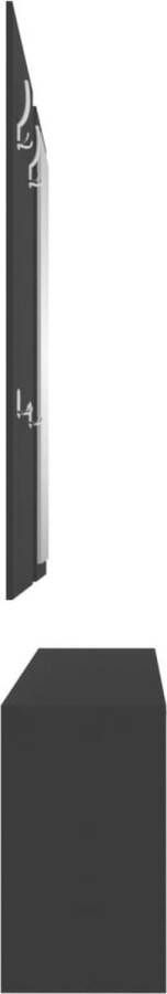 The Living Store Schoenenkast Set 80x27x46.5cm Zwart 3-in-1 Inclusief Kapstok en Spiegel Schoenenkast Kapstok Spiegel Opbergruimte Organisatie - Foto 2