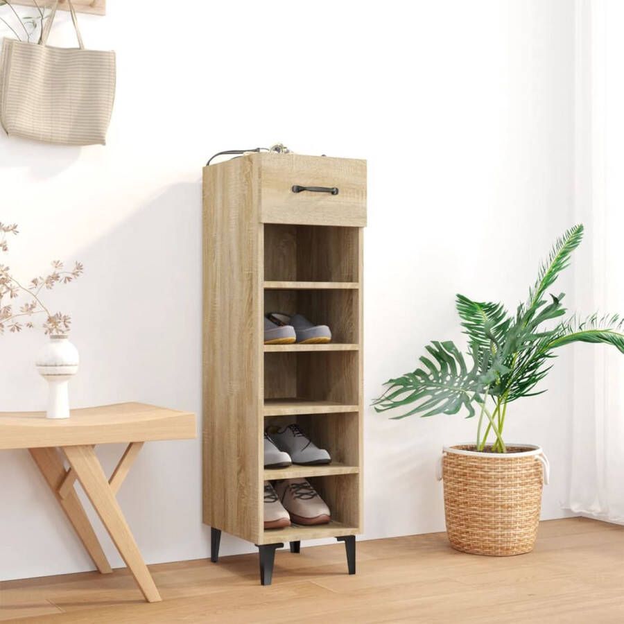 VidaXL Schoenenkast 30x35x105 cm Sonoma Eiken Schoenendroogstandaard Shoe Storage Schoenen Kast Schoenenrek Ruimtebesparing Houten Schoenenkast - Foto 2