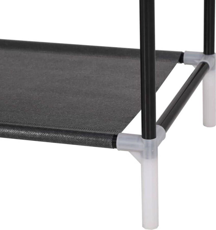 The Living Store Schoenenrek Buisvormig metalen frame 8 schappen 60 x 29.5 x 134 cm zwart Schoenenrek Schoenuitleg Schoenenkasten Bergruimte Opslagruimte - Foto 2