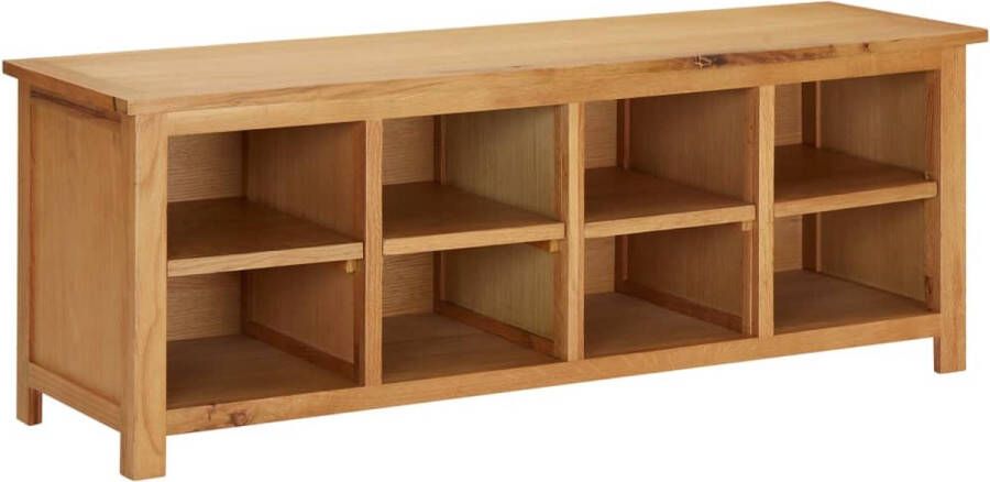 The Living Store Schoenenrek Eikenhout 114x37x45 cm 8 Vakken