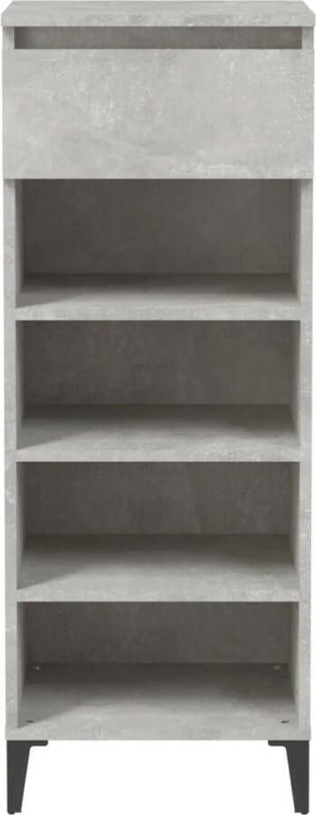 The Living Store Schoenenrek Schoenenopberger 40 x 36 x 105 cm Ken- Betongrijs Schoenenrek Schoenenkast Schoenuitlegers Bergruimte Organisatie - Foto 2