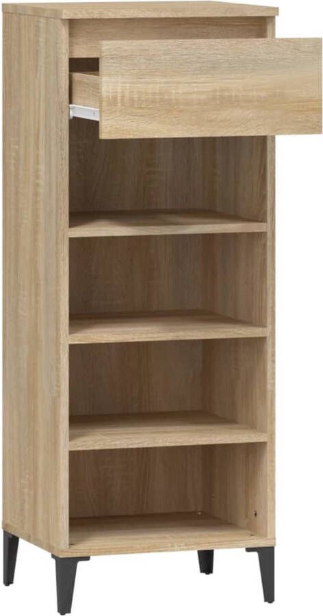 The Living Store Schoenenrek Sonoma eiken 40 x 36 x 105 cm Duurzaam hout en metaal - Foto 2