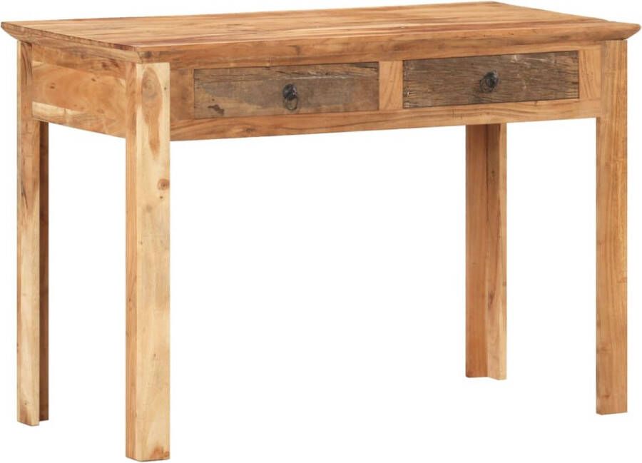 The Living Store Schrijftafel Hout 110 x 50 x 75 cm Handgemaakt Van Gerecycled Hout Schrijftafel Houten Bureau Vintage Bureau Bureaus Home Office - Foto 4