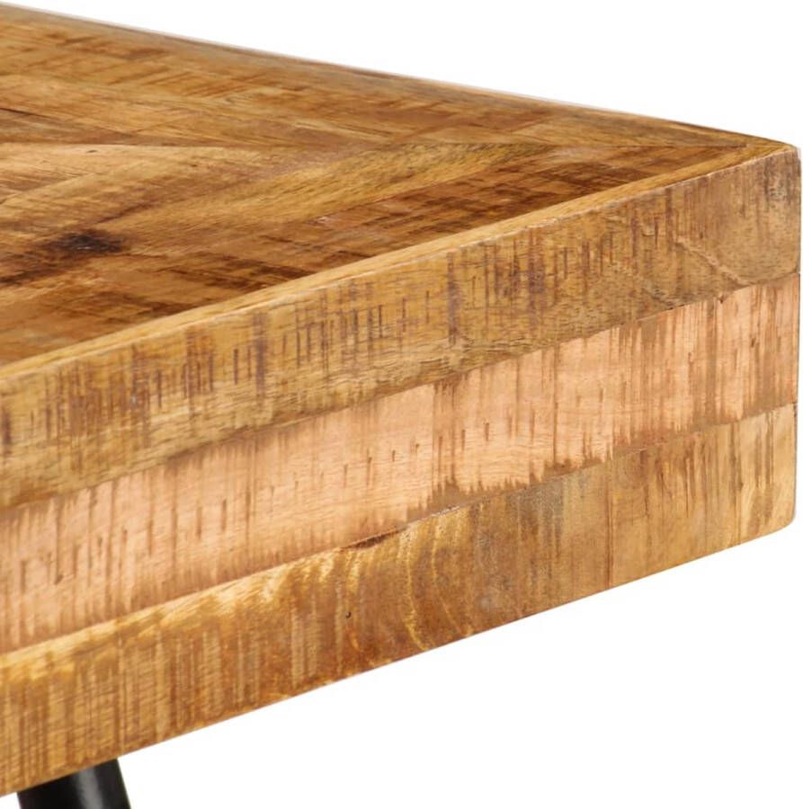 The Living Store Schrijftafel Hout 118 x 50 x 75 cm Massief mangohout en stalen poten Schrijftafel Bureaus Mangohout Bureau Industrieel Bureau Kantoormuziek - Foto 5